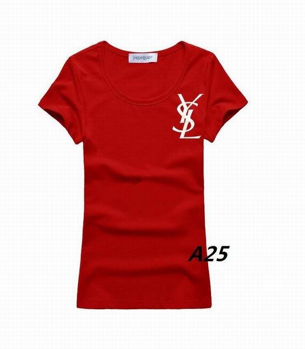 YSL short round collar T woman S-XL-056